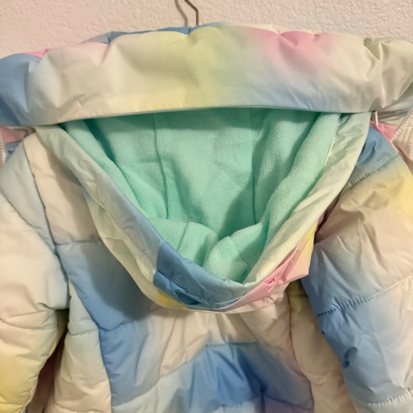 All In Motion Puffer Rainbow Pastel Multi-Colored Jacket w/Hood. Size XS… - Picture 14 of 16